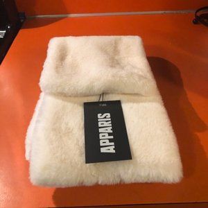 Apparis soft faux fur cross-over scarf